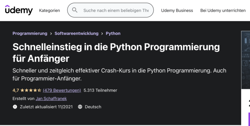 Die Top 8 Python Tutorials auf deutsch - brainvestment.de